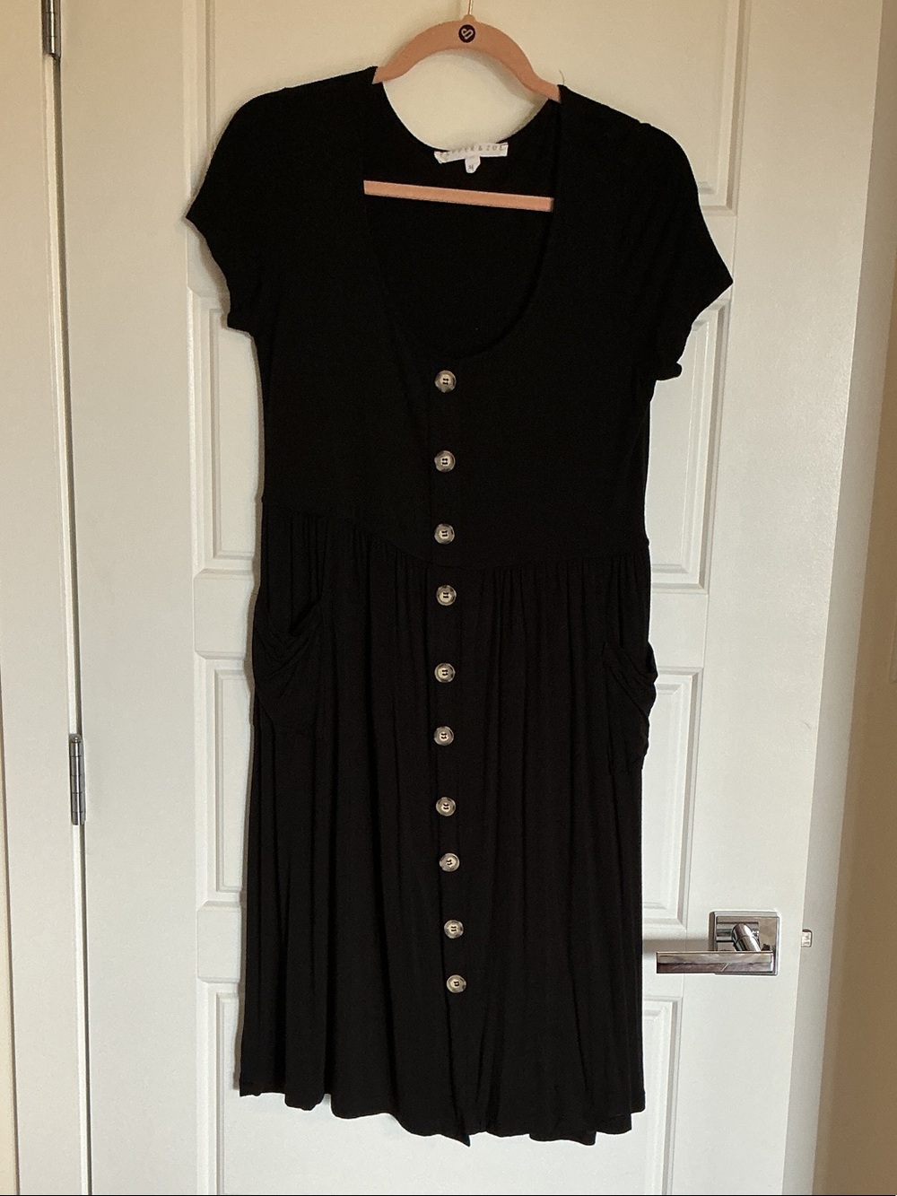 Black Button-Front Women’s Dress
